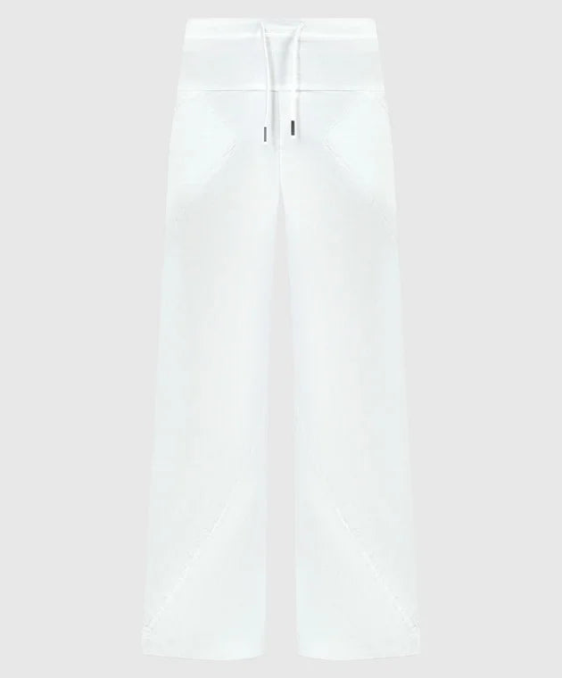Linen Flared Trousers - Chalk by Masnada — view 6