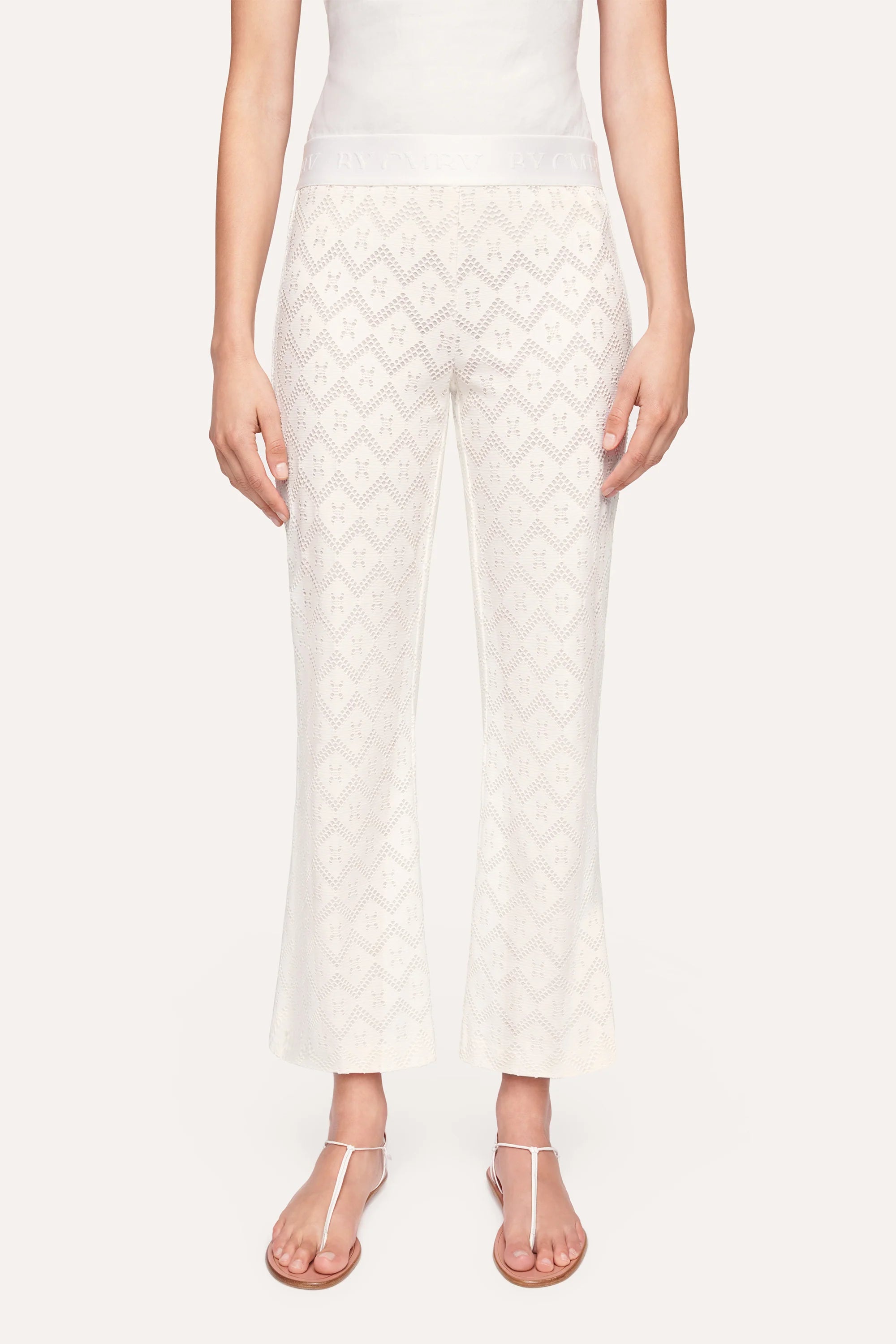 Faith Hose Flared Crop - Raw White by Cambio | 25 South Boutiques