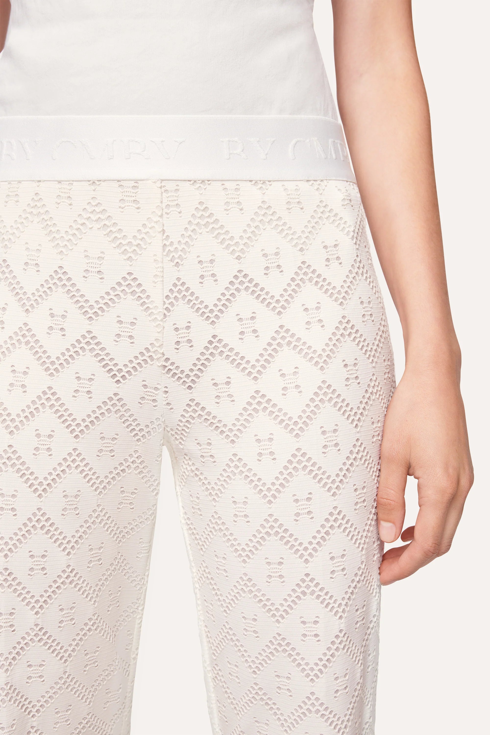 Faith Hose Flared Crop - Raw White by Cambio — alternate view