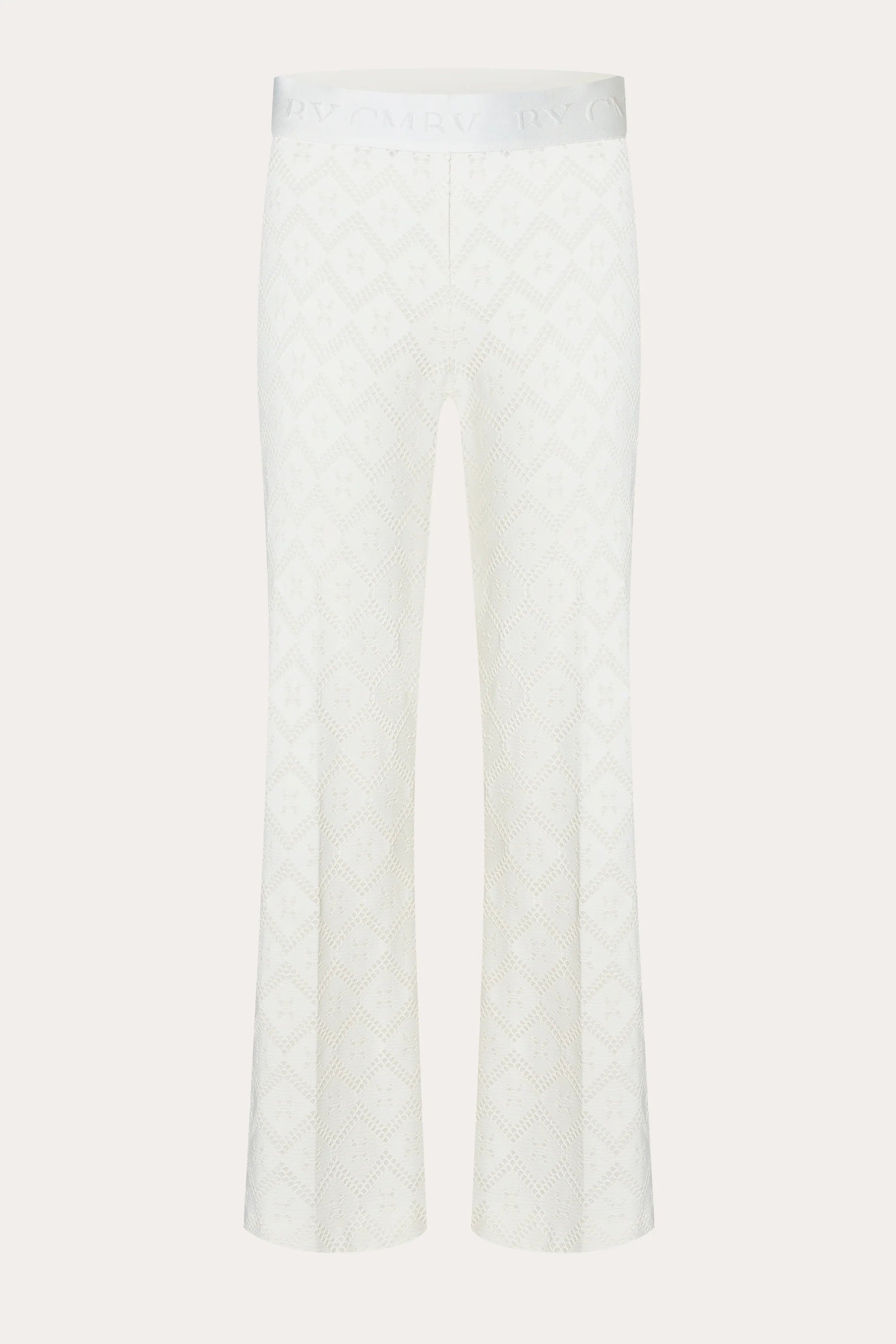 Faith Hose Flared Crop - Raw White by Cambio — view 4