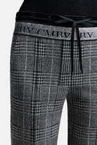 Ava Double Jog Pants - Grey Black Glencheck by Cambio — view 4