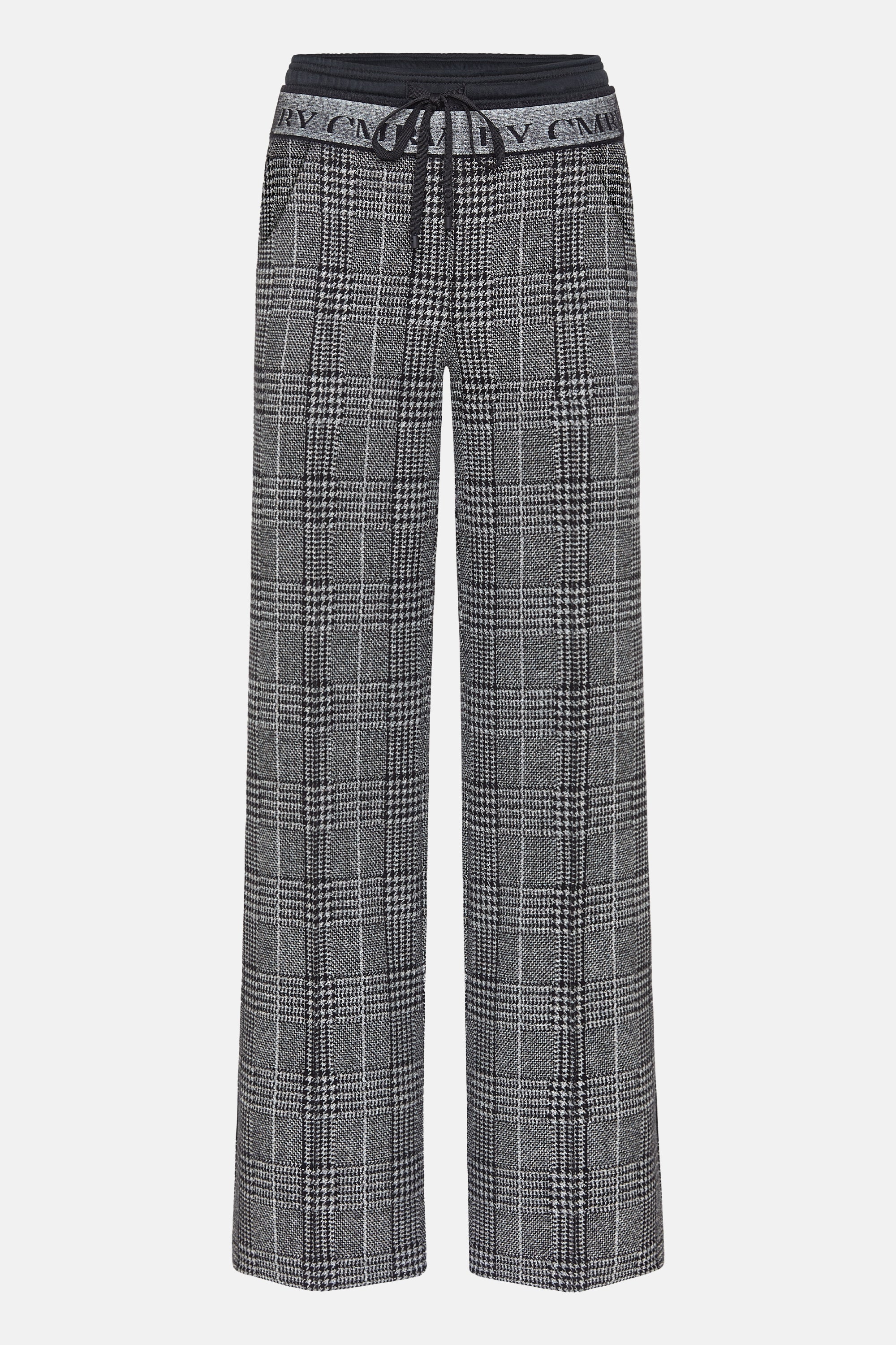 Ava Double Jog Pants - Grey Black Glencheck by Cambio — view 5
