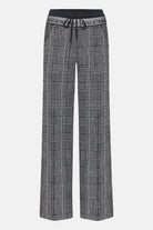 Ava Double Jog Pants - Grey Black Glencheck by Cambio — view 5