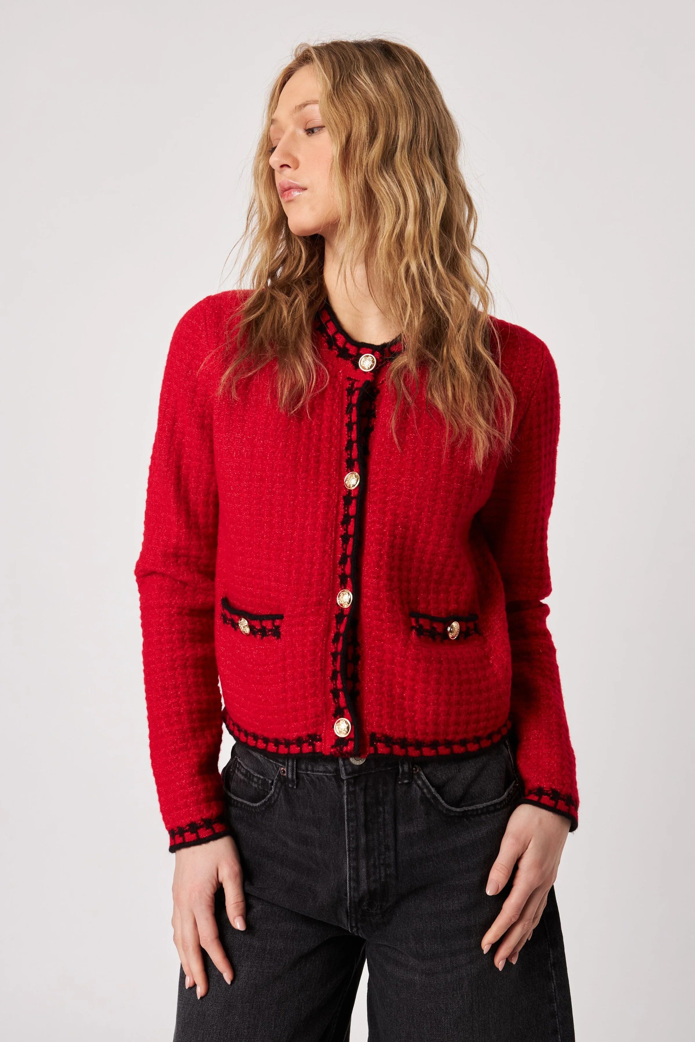 Benedict Cardigan - Preppy Crimson by John & Jenn — alternate view