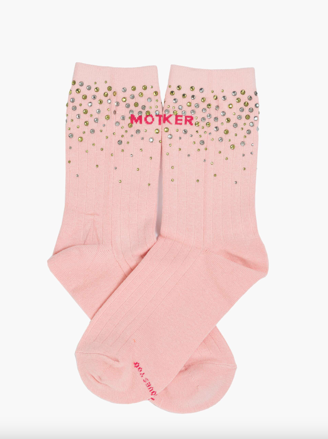 The Half Step Socks - Pink With Crystals by MOTHER — view 3
