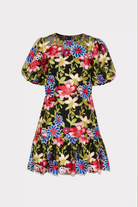 Yasmin Floral Embroidery Dress - Red Multi by Milly — view 3
