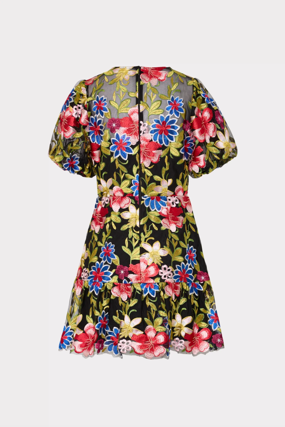 Yasmin Floral Embroidery Dress - Red Multi by Milly — view 4