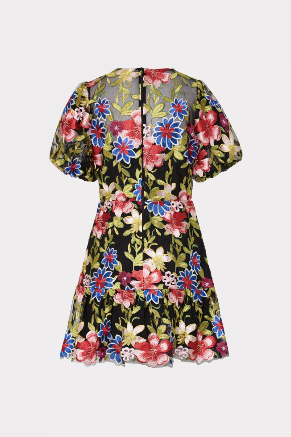 Yasmin Floral Embroidery Dress - Red Multi by Milly — view 4