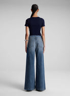 Paloma Cotton Rib Baby Tee - Navy by A.L.C — view 5