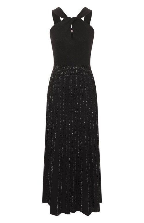 Sequin Trim Dress - Nero by D. Exterior — view 3