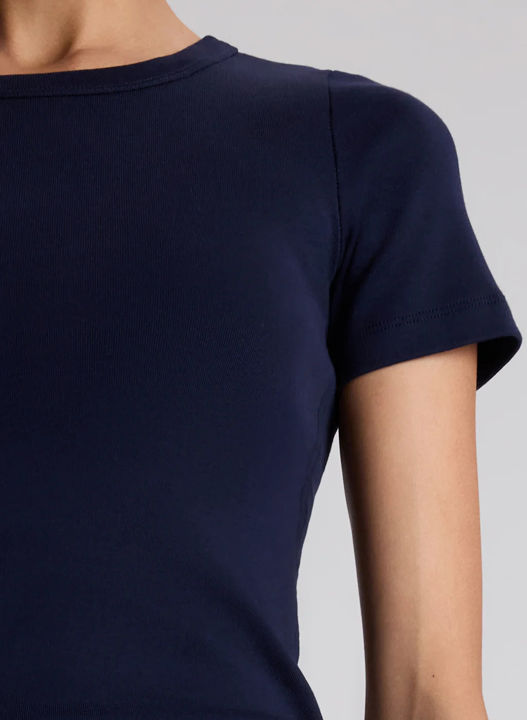 Paloma Cotton Rib Baby Tee - Navy by A.L.C — alternate view