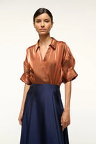 Shubert Dress - Iridescent Cacao Midnight by STAUD — alternate view