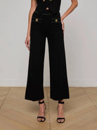 Madrid Wide Leg Knit Pant - Black Gold by L'agence — alternate view