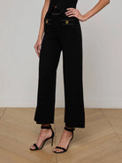 Madrid Wide Leg Knit Pant - Black Gold by L'agence — view 3