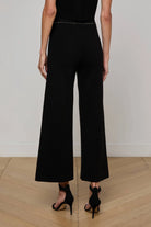 Madrid Wide Leg Knit Pant - Black Gold by L'agence — view 4