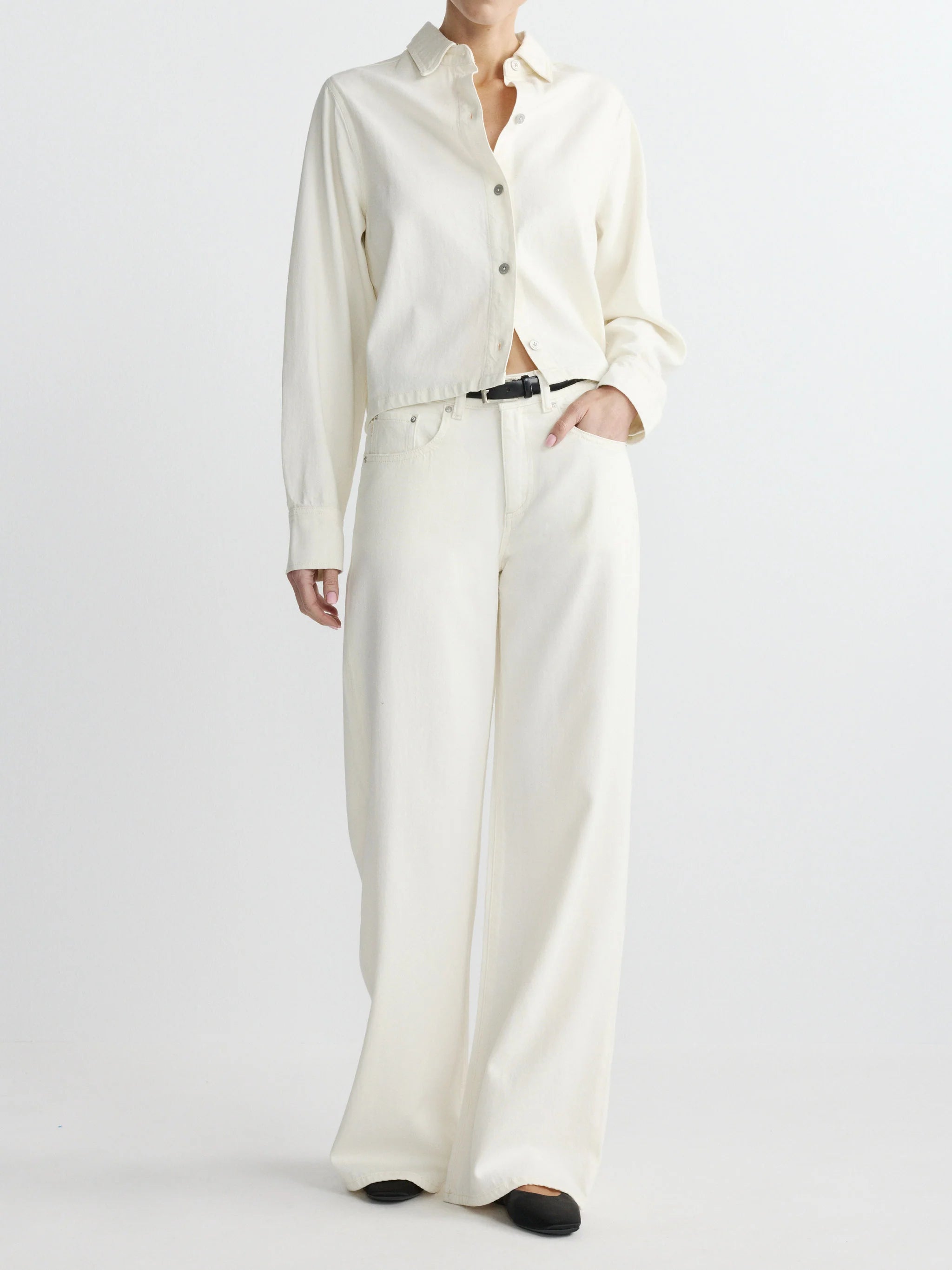 Montauk Shirt Long Sleeve - Eggshell by DL1961 — alternate view