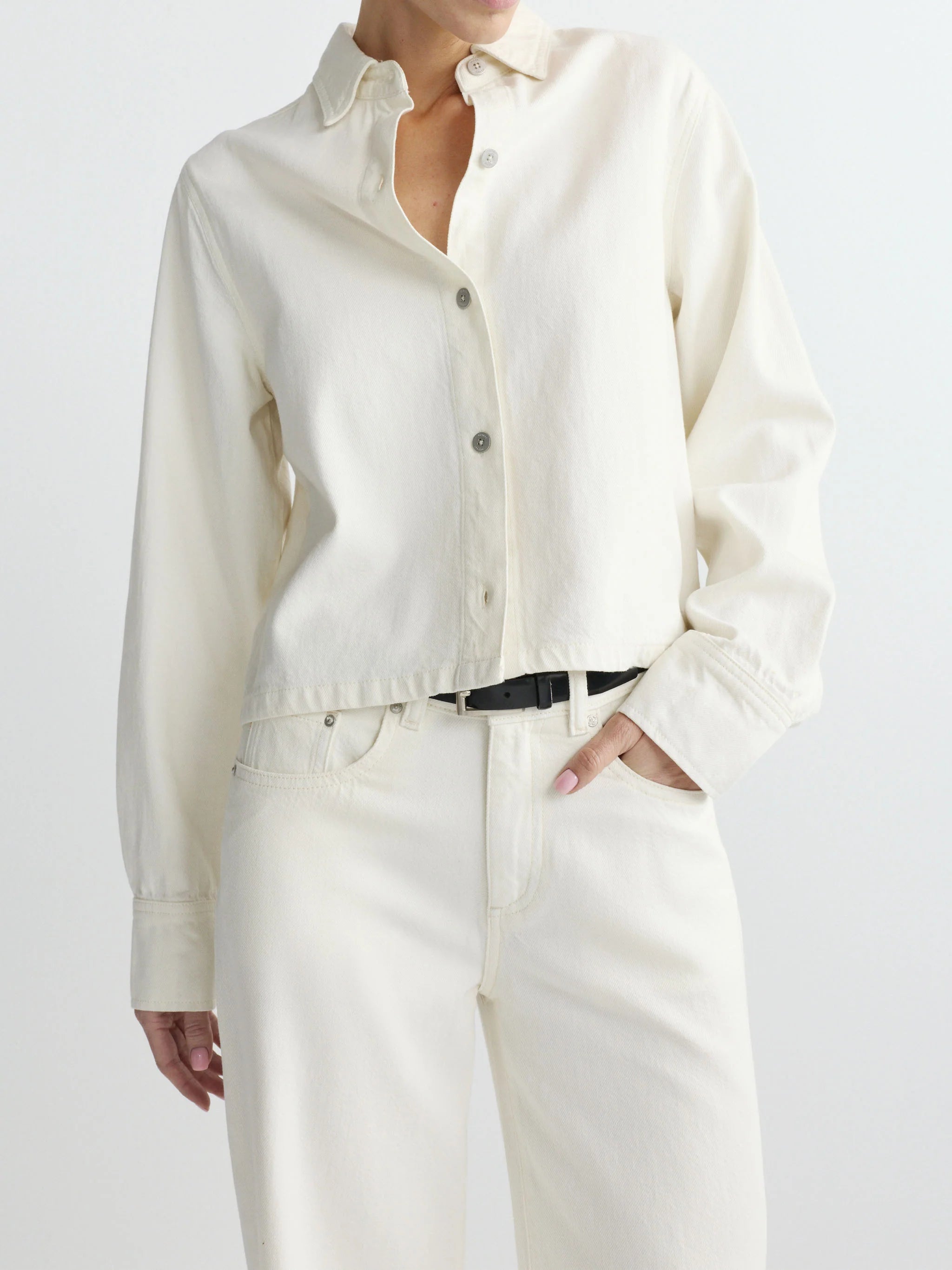 Montauk Shirt Long Sleeve - Eggshell by DL1961 | 25 South Boutiques