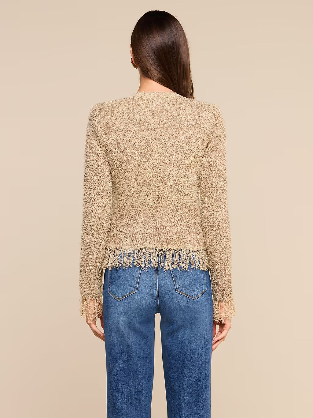 Mireille Fringe Cardigan - Natural by L'agence — view 4