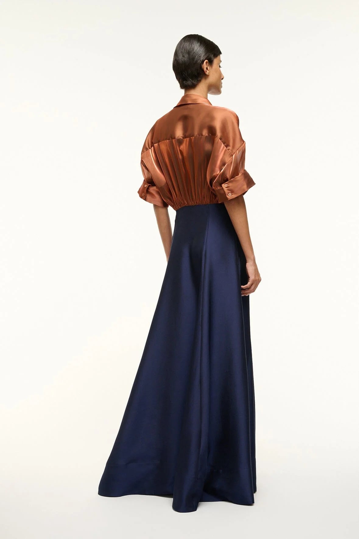 Shubert Dress - Iridescent Cacao Midnight by STAUD — view 4