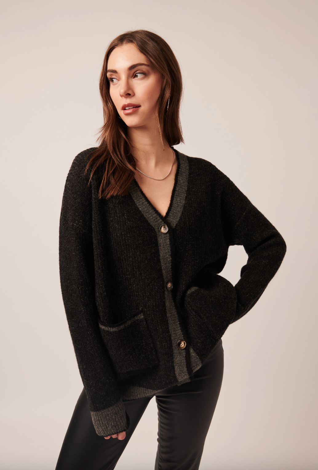 Lyra Cardigan - Smokey Chimney by Line — alternate view