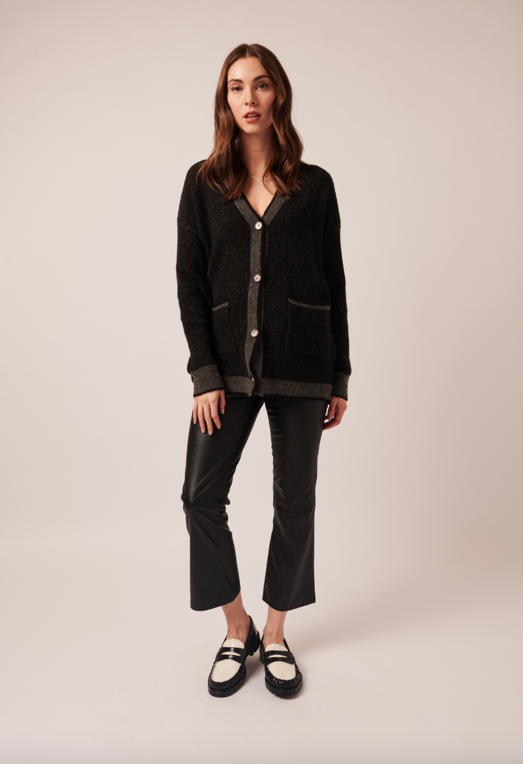 Lyra Cardigan - Smokey Chimney by Line — view 3