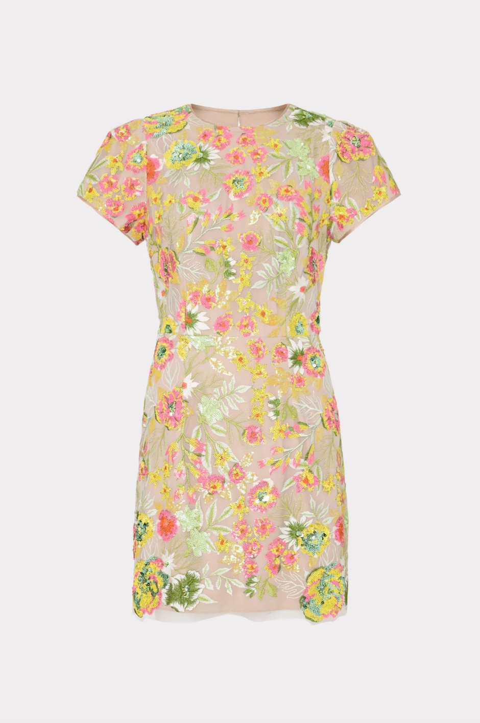 Kyla Botanical Petals Sequins Dress - Green Multi by Milly — view 3