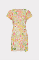 Kyla Botanical Petals Sequins Dress - Green Multi by Milly — view 3
