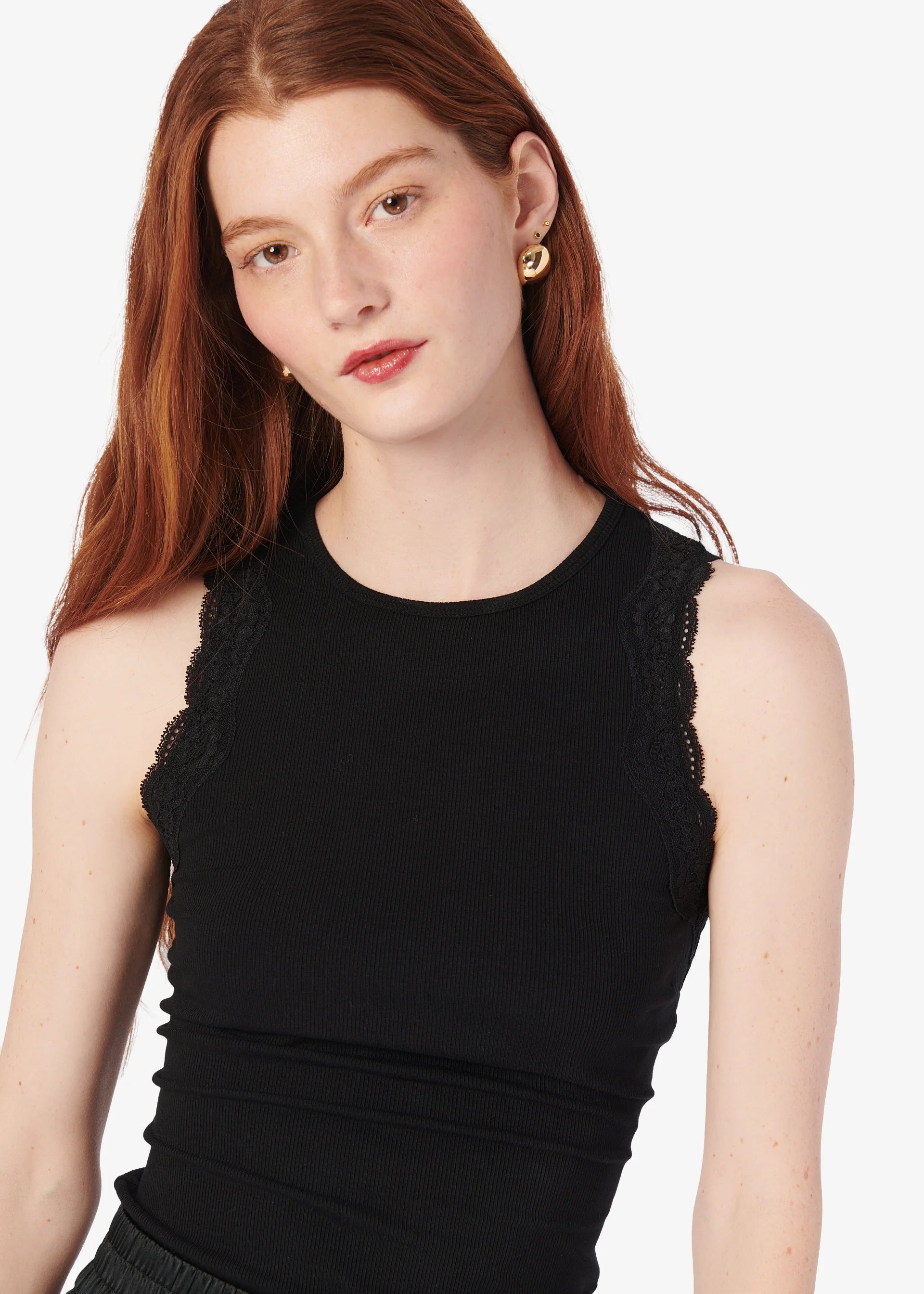 Rian Rib Knit Tank - Black by Cami NYC — view 3