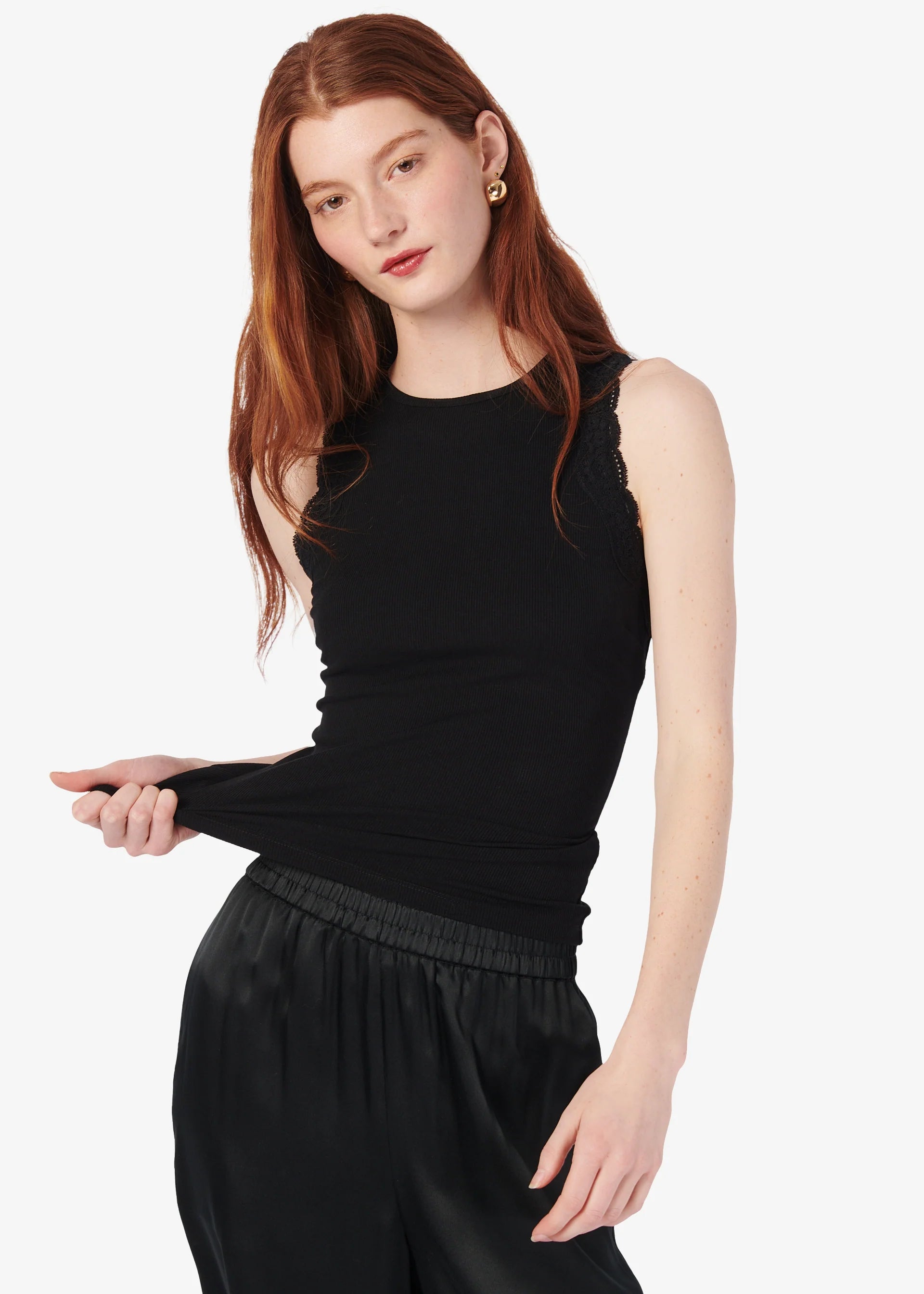 Rian Rib Knit Tank - Black by Cami NYC | 25 South Boutiques