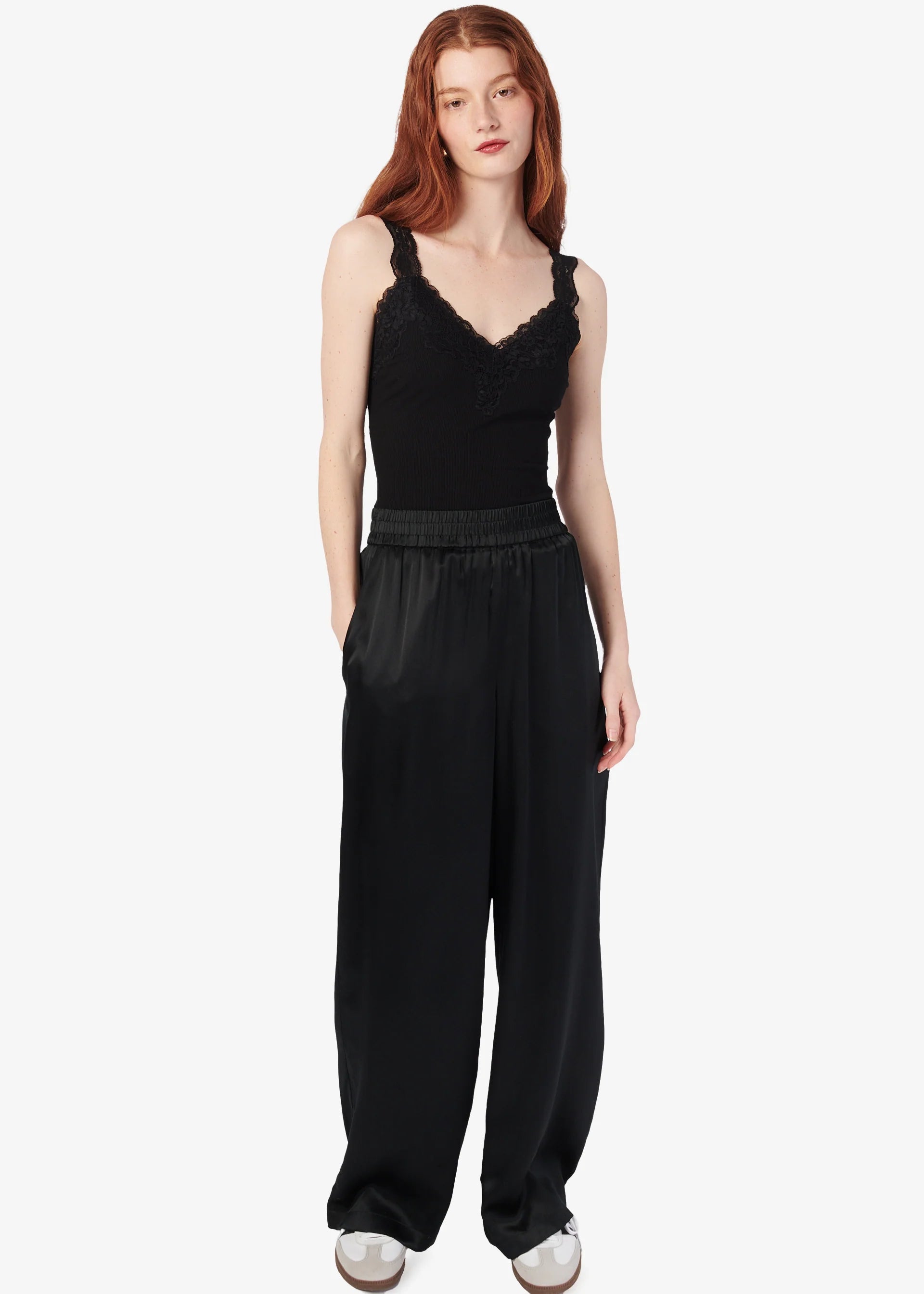 Lani Rib Knit Tank - Black by Cami NYC — view 3