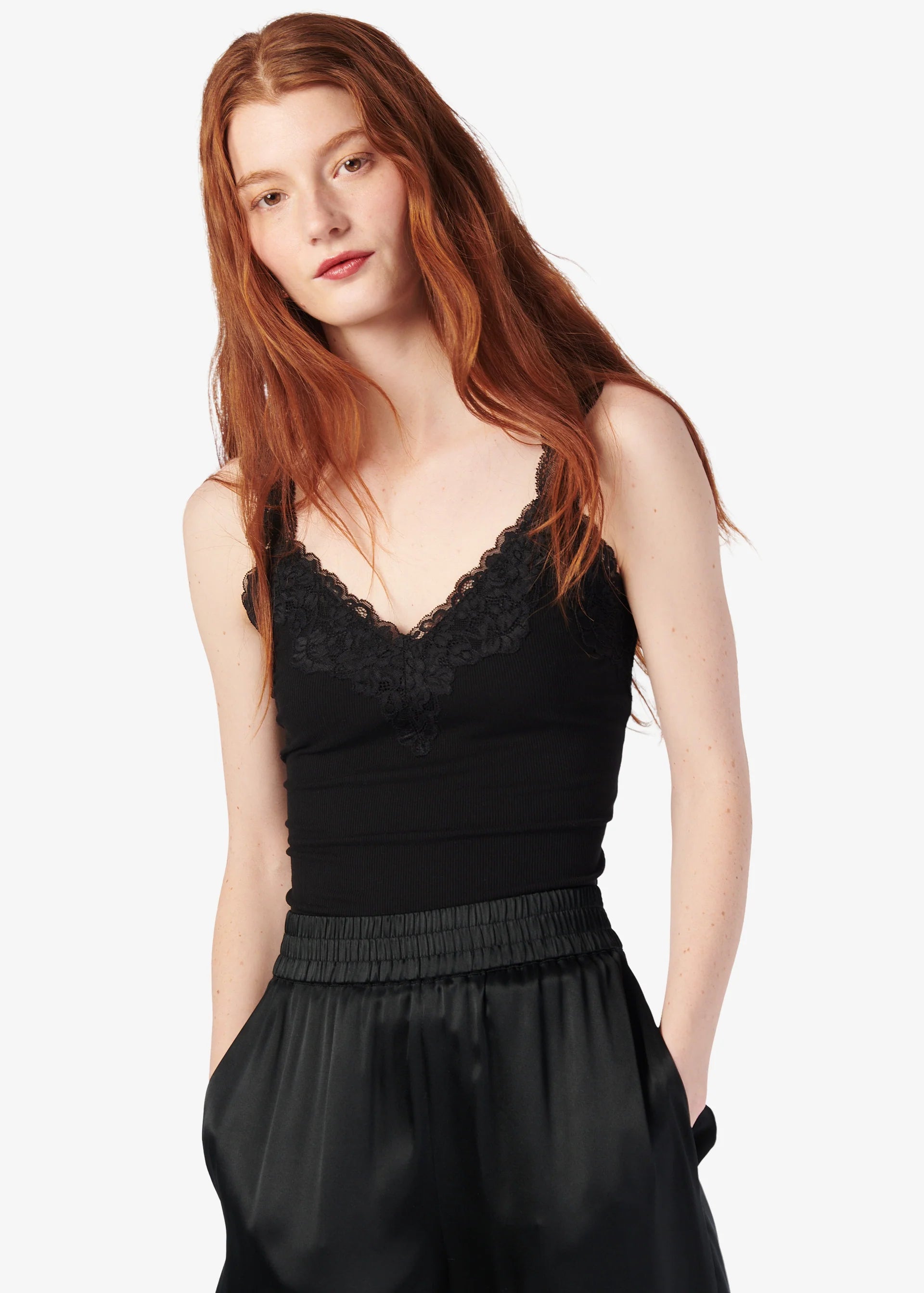 Lani Rib Knit Tank - Black by Cami NYC | 25 South Boutiques