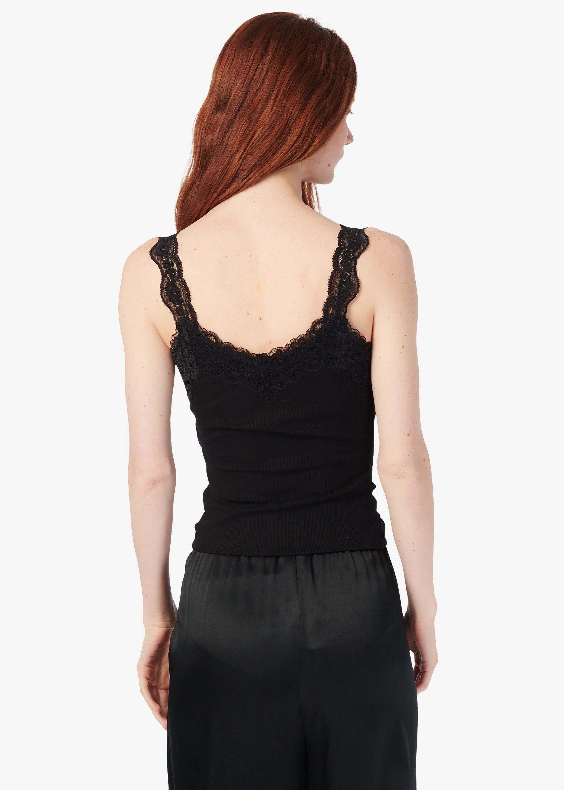 Lani Rib Knit Tank - Black by Cami NYC — alternate view