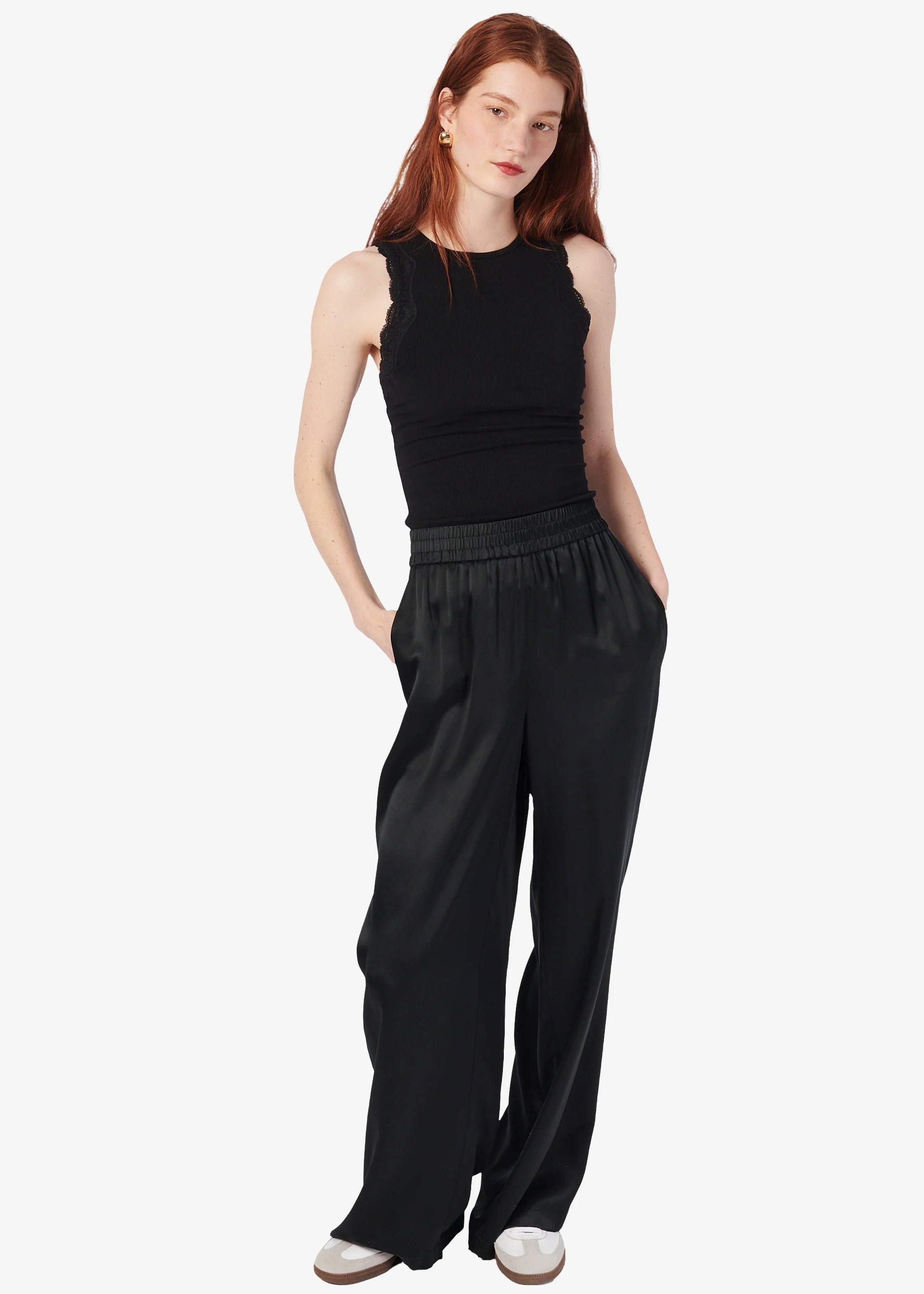 Rian Rib Knit Tank - Black by Cami NYC — view 4