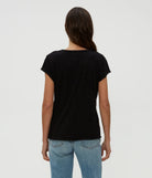 Baxter V Neck Tee - Black by Michael Stars — view 4