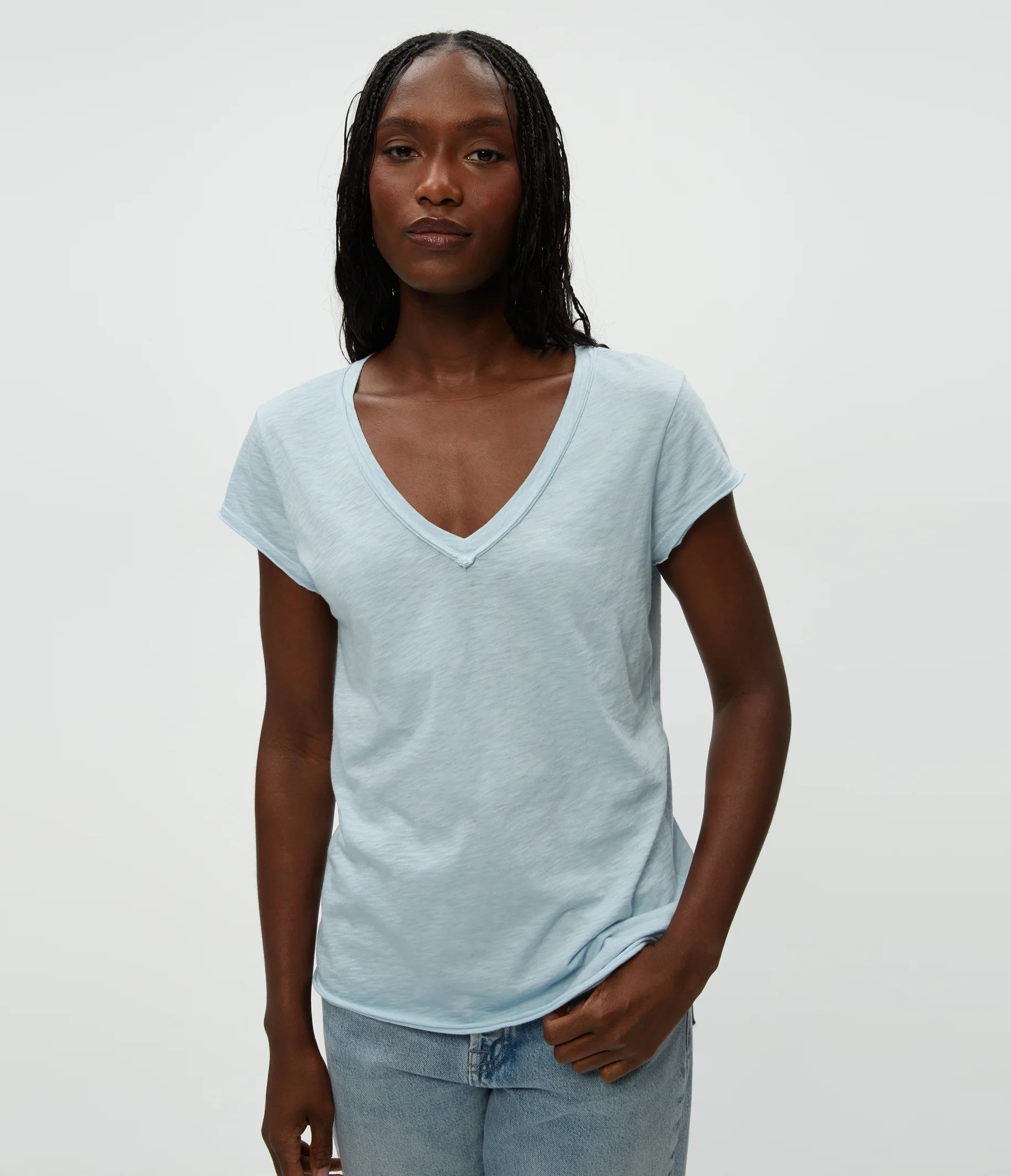 Baxter V Neck Tee - Fountain by Michael Stars | 25 South Boutiques