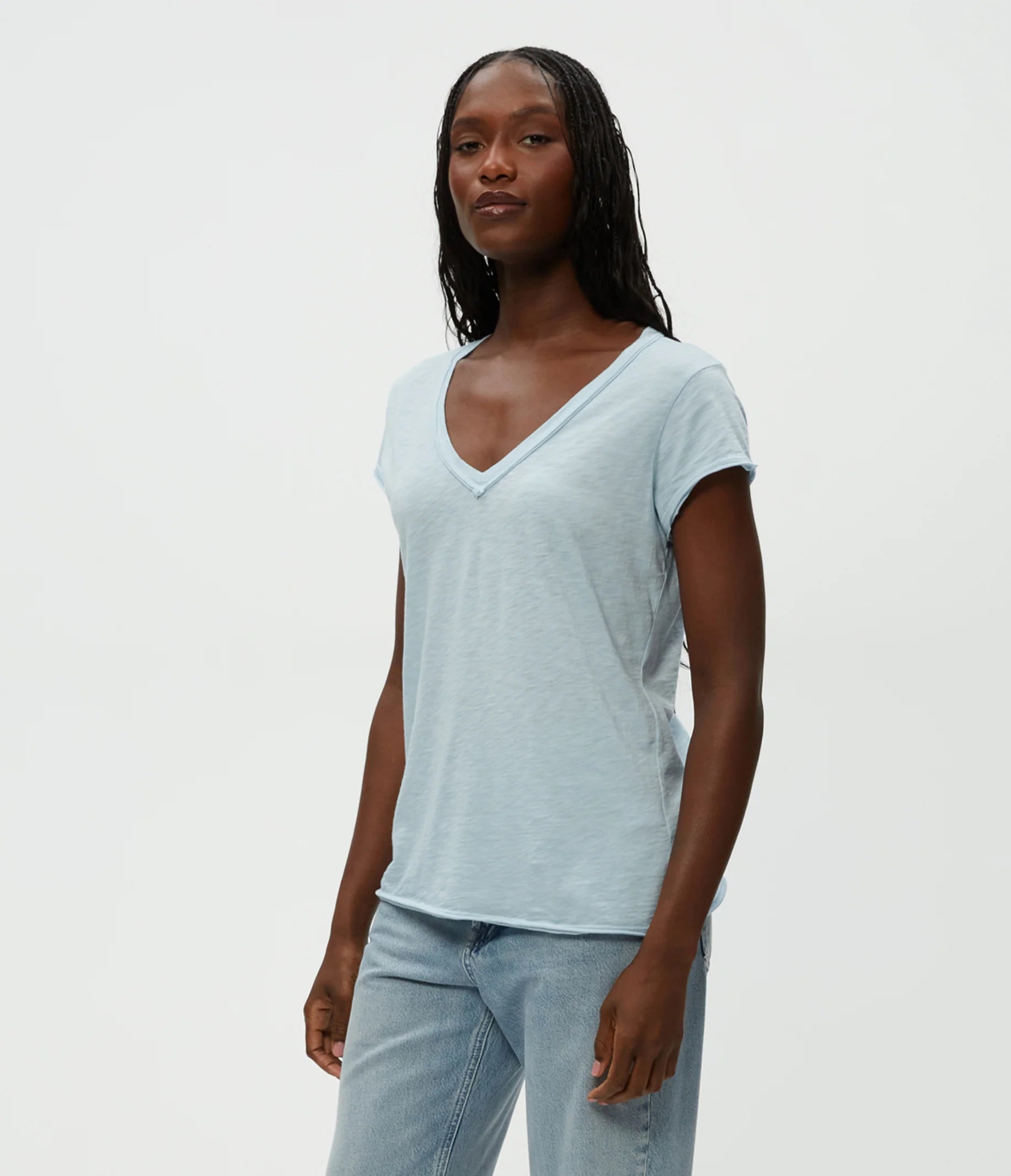 Baxter V Neck Tee - Fountain by Michael Stars — view 3