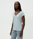 Baxter V Neck Tee - Fountain by Michael Stars — view 3