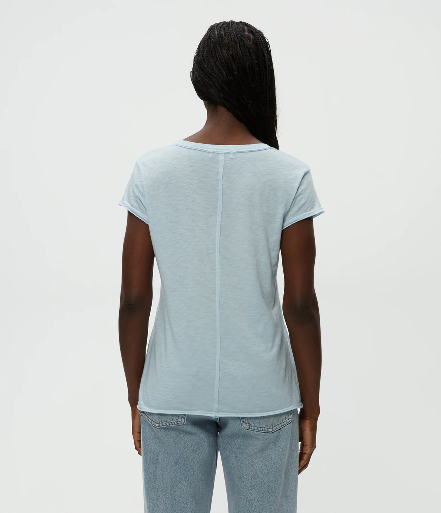 Baxter V Neck Tee - Fountain by Michael Stars — view 4