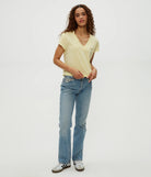 Harlan Cropped V Neck Tee - Lemonade by Michael Stars — alternate view