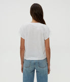 Harlan Cropped V Neck Tee - White by Michael Stars — view 4