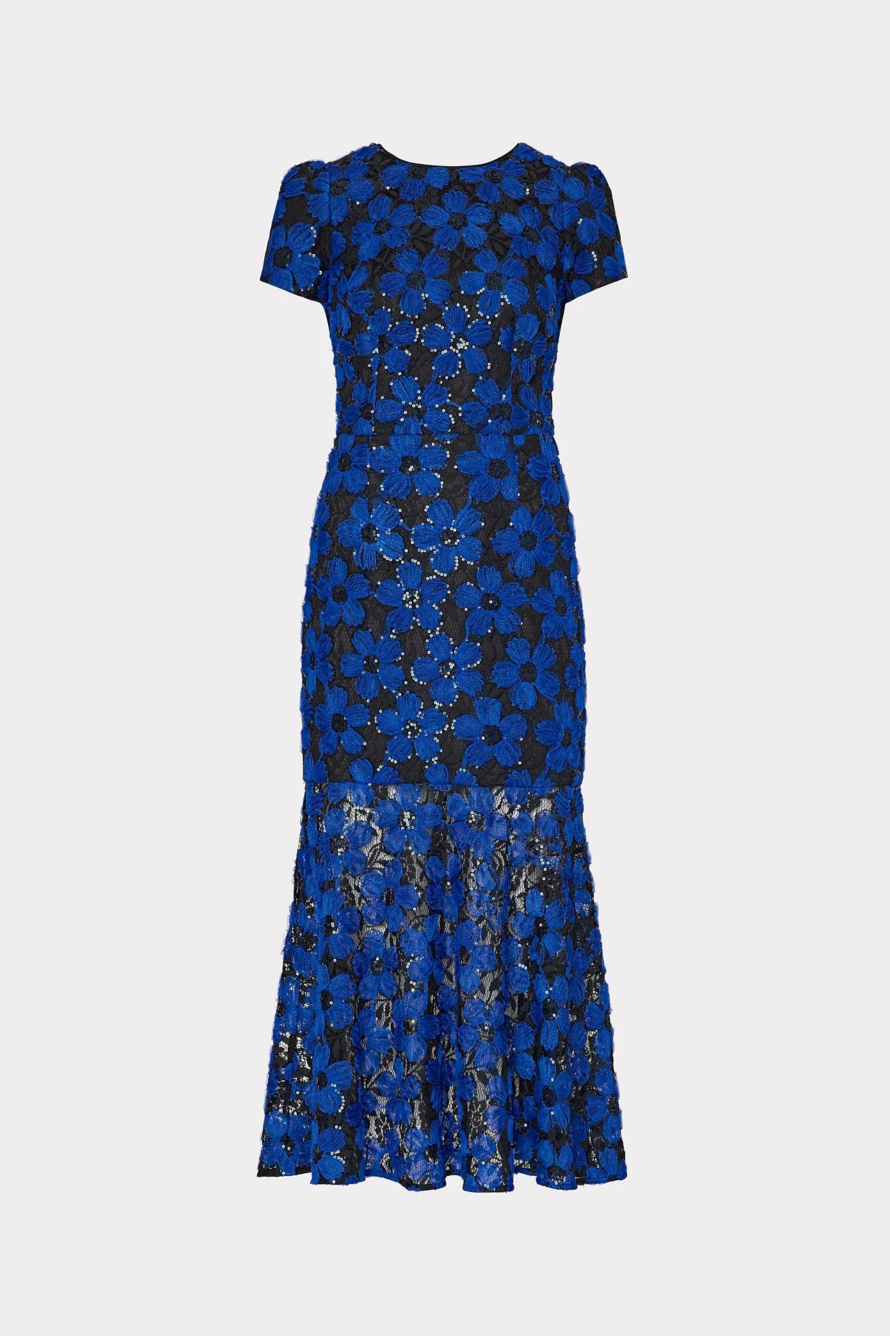 Tahlia Tulle Embroidery Dress - Cobalt Black by Milly — view 3