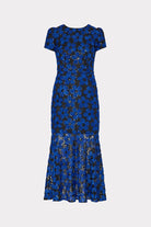 Tahlia Tulle Embroidery Dress - Cobalt Black by Milly — view 3