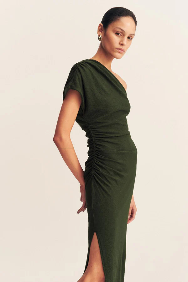 Beau Asymmetrical Midi Dress - Army Green by Shona Joy — alternate view