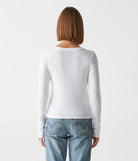 Logan Supima V Neck Tee - White by Michael Stars — view 4