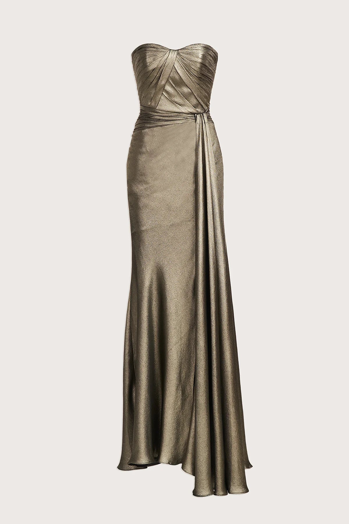 Farren Strapless Draped Gown - Pewter by Theia — view 7