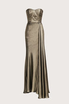 Farren Strapless Draped Gown - Pewter by Theia — view 7