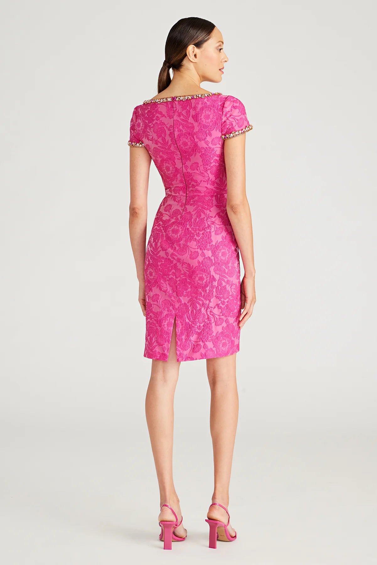 Thelma Keyhole Cocktail Dress - Passionfruit by Theia — view 3