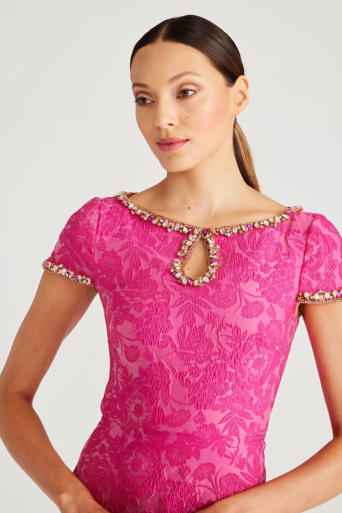 Thelma Keyhole Cocktail Dress - Passionfruit by Theia — alternate view