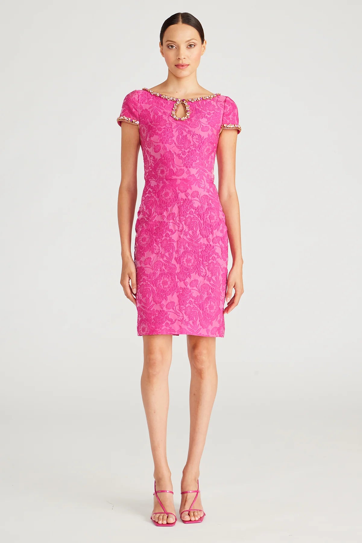 Thelma Keyhole Cocktail Dress - Passionfruit by Theia — view 5