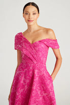 Marlene Cloud Jacquard Gown - Passionfruit by Theia — view 5